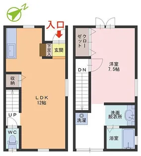 リヴィエール 1号棟【1階】の間取り