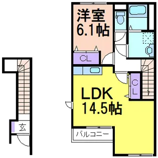 リバーサイドヴィラII【2階】の間取り
