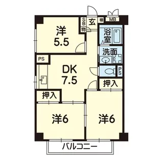 KCハイツ【3階】の間取り