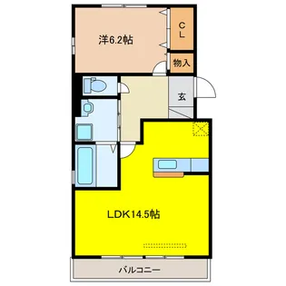 岐阜県大垣市中ノ江3【アパート】の間取り