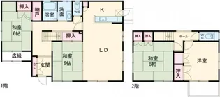 山口県岩国市周東町上久原【一戸建】の間取り