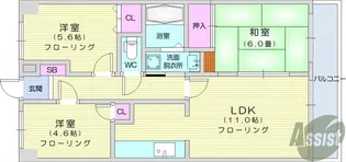 グローリィハイツNo2【3階】の間取り