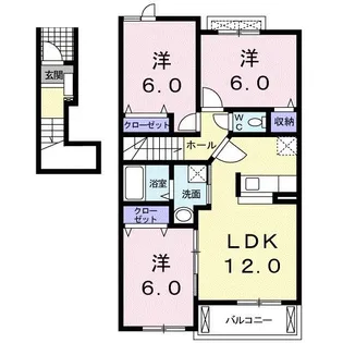 ラ・アルカンシエル【2階】の間取り