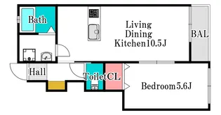 プティーシュシュ雄町【1階】の間取り
