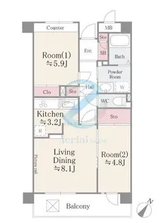 千葉県市川市妙典6【マンション】の間取り