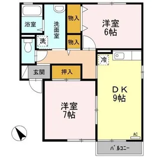 セジュールくらま B棟【1階】の間取り