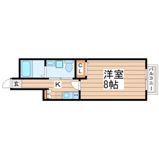 ポミエ旭ヶ丘【1階】の間取り