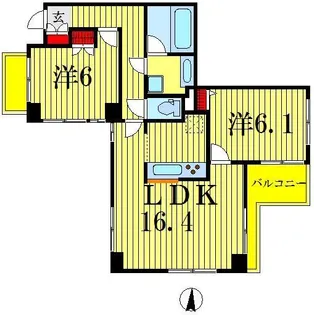 グランシャルム両国ボヌール【2階】の間取り
