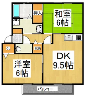 サンガーデンときわB棟【2階】の間取り