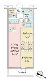 ブランシエスタ目黒中央町【2階】の間取り