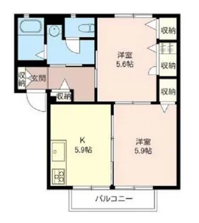 東京都府中市住吉町3【アパート】の間取り