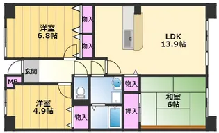 津田北町2棟【5階】の間取り