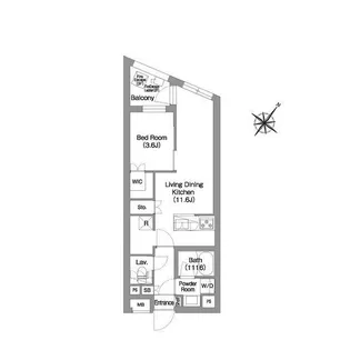 コンフォリア・リヴ渋谷本町【3階】の間取り