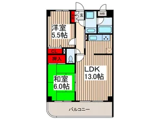 サニーハイツ【1階】の間取り
