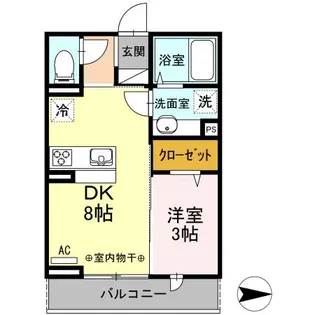 ルナマリア国立A【3階】の間取り