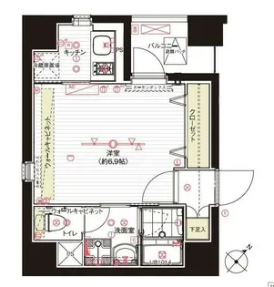 フュージョナル日本橋浜町【2階】の間取り