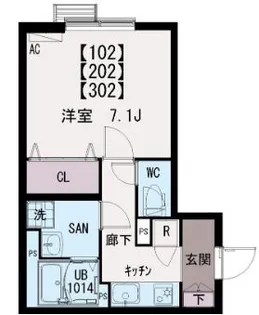 イクシオ六月【2階】の間取り