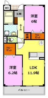 エレガンシアルーナ【1階】の間取り