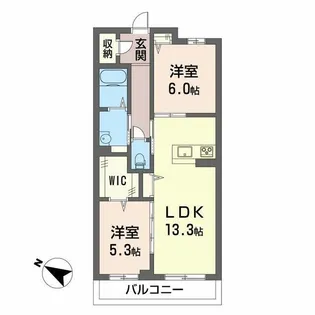 グラッツィエ【3階】の間取り