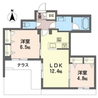 フレジア【1階】の間取り
