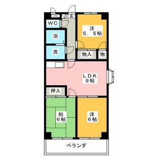 やとみロイヤルハイツ【3階】の間取り