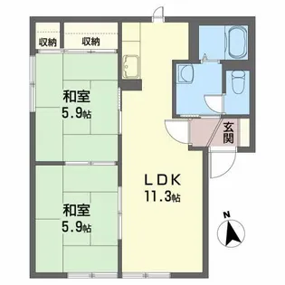 クリスタル・ガーデン G【1階】の間取り