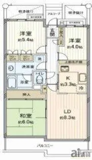 東京都東村山市久米川町3【アパート】の間取り