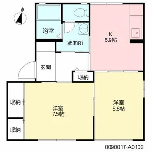 ヴィレッジS・S A棟【1階】の間取り