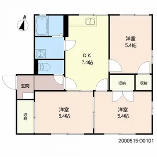 パークサイド高取 D棟【1階】の間取り