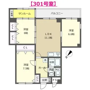 プレイヤード【3階】の間取り