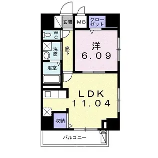 クレスト 中六【7階】の間取り