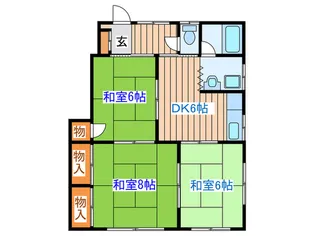 冠ハイツ藤I【1階】の間取り