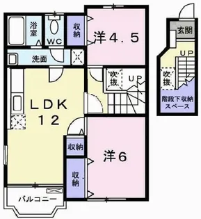 ラ・リヴィエールI【2階】の間取り