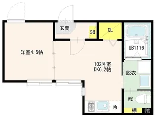 (仮称)梅田六丁目8 Designers DiiRA【1階】の間取り