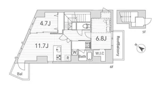 GranDuo世田谷【6階】の間取り