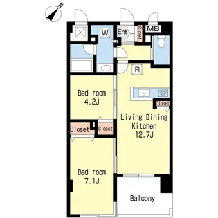 アリア・ソワン・プレミアム日吉【4階】の間取り