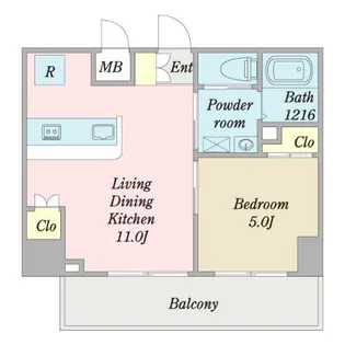 ロータス本陣通【6階】の間取り