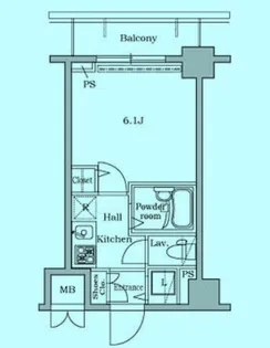 レジディア広尾II【8階】の間取り