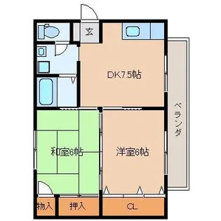 コーポサンフォレスト【2階】の間取り