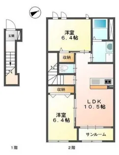 メロディ【2階】の間取り