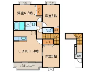 カ-サ花水木【2階】の間取り