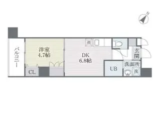QREST博多東II【1階】の間取り