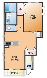 ブルーノ カーサB棟【1階】の間取り