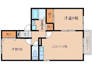セジュールきたむら【2階】の間取り