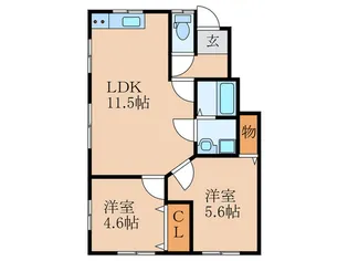 ノーザンブルー【2階】の間取り