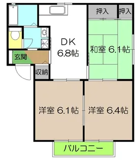アメニティ朝倉 A棟【1階】の間取り