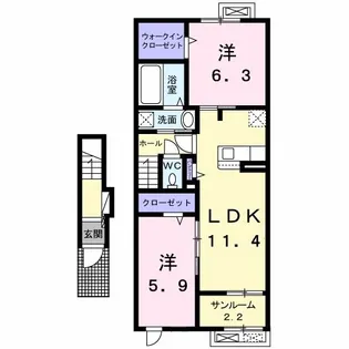 アルカンシェルメゾン【2階】の間取り