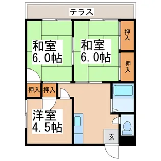 白山ハイツ【2階】の間取り