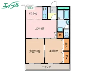 グランディス中央【3階】の間取り