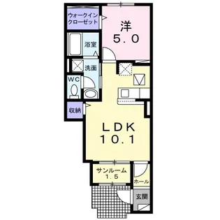プラシードA【1階】の間取り